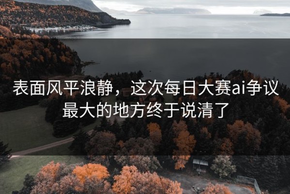 表面风平浪静，这次每日大赛ai争议最大的地方终于说清了